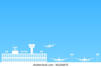 Plane and Airport Illustration