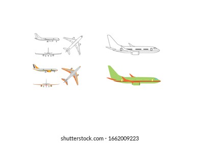 Plane Airport Object Vector Illustration Bundle
