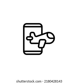 Plane app smartphone Outline Icon, Logo, and illustration Vector