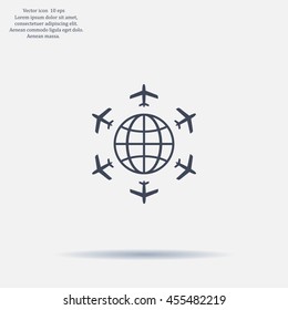 plane around the planet