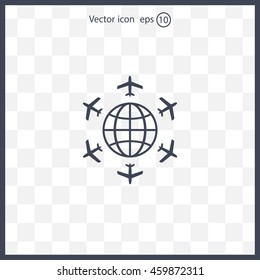 plane around the planet