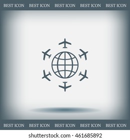 plane around the planet