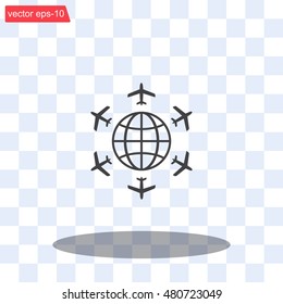 plane around the planet