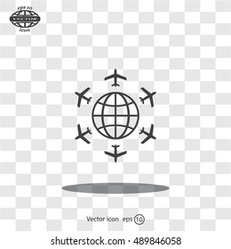 plane around the planet