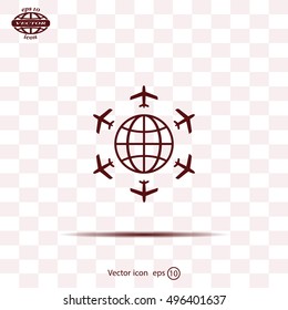 plane around the planet