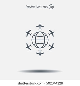 plane around the planet