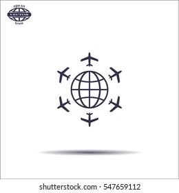 plane around the planet