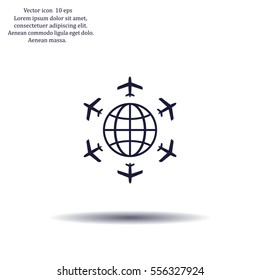 plane around the planet