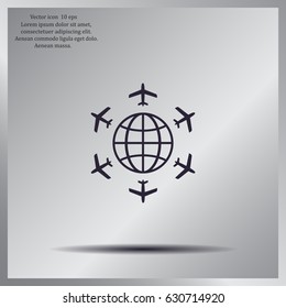 plane around the planet
