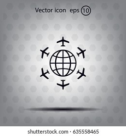 plane around the planet