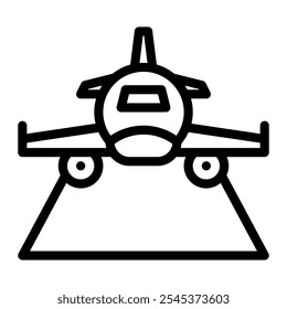 Plane arrival icon in Outline Style. Line Art
