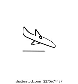 Plane Arrival Line Style Icon Design