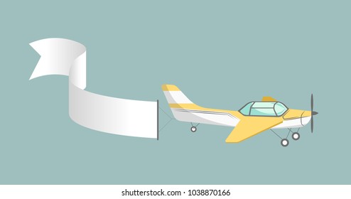 Avión con banda larga en blanco para publicidad