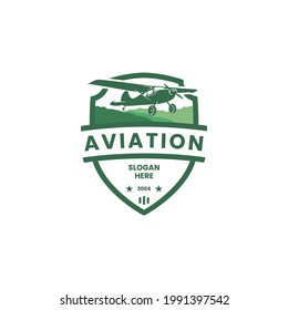 plane aviation emblem logo vintage style