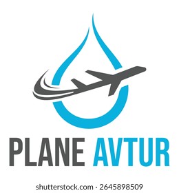 plane aviation turbine fuel flat minimalist logo design