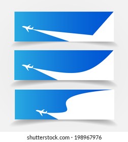 Plane Banner Template Vector