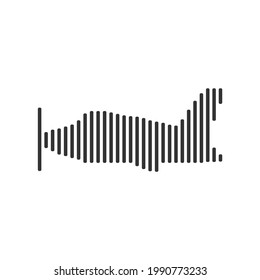 Plane black barcode line icon vector on white background.