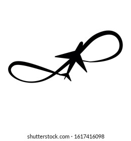 Plane Black Symbol Vector Illustration