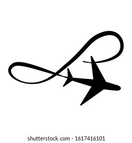 Plane Black Symbol Vector Illustration
