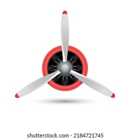 Plane blade propeller, vector airplane wood engine logo icon. Aircraft propeller fan.