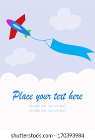 plane with blank sky banner