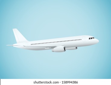 Plane in blue background