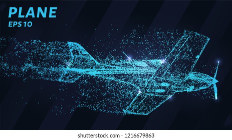 The plane of the blue glowing dots. Single-engine plane view from below