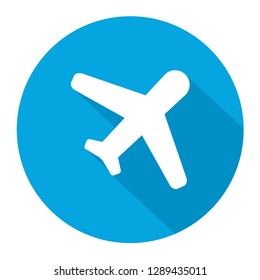  Plane blue vector icon illustration