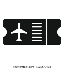 Plane board ticket icon. Simple illustration of plane board ticket vector icon for web design isolated on white background