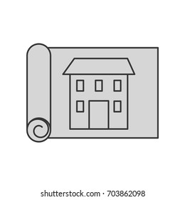 plane building construction isolated icon