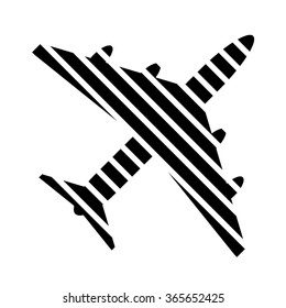 Plane button on white background. Vector illustration.