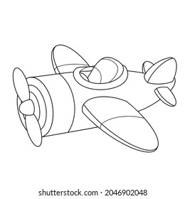 Plane cartoon vector illustration isolated on white background.coloring book pages.