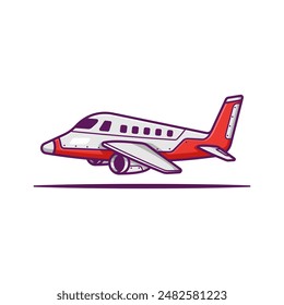 Plane Cartoon Vector Illustration - Isolated on a White Background.