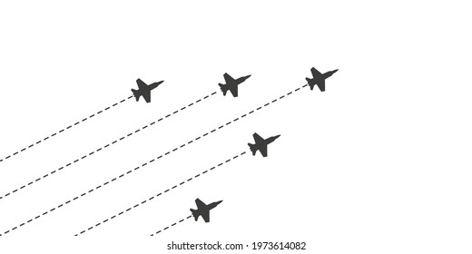 Plane changing direction. Plane go to success goals. Business financial concept startup. Vector illustration