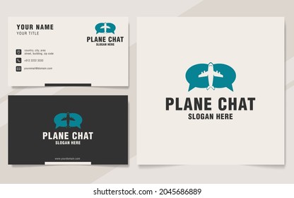 Plantilla de logotipo de chat de plano en estilo monograma