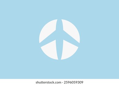 Plane in circle logo or symbol