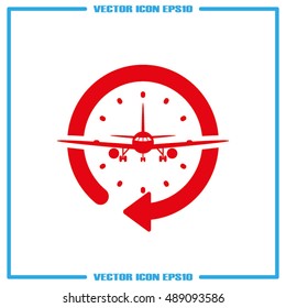 Plane Clock Icon