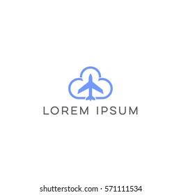 plane and cloud design for travel logo 2
