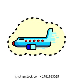 plane in cloud logo icon colorful fun simple vector