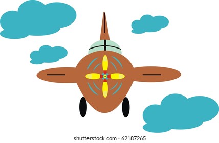 The plane in clouds