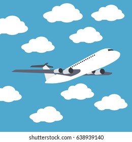 Plane clouds icon