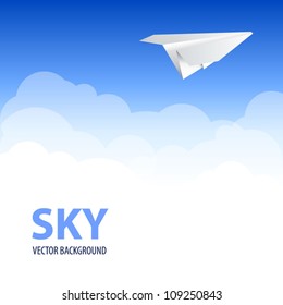 plane in clouds sky background