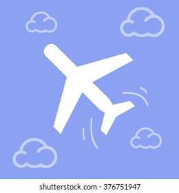 Plane And Clouds Vector EPS10, Great for any use.