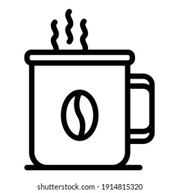 Plane coffee icon. Outline plane coffee vector icon for web design isolated on white background