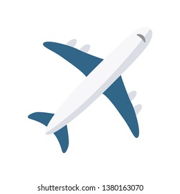 Plane color icon simple flat style illustration isolated on white background.