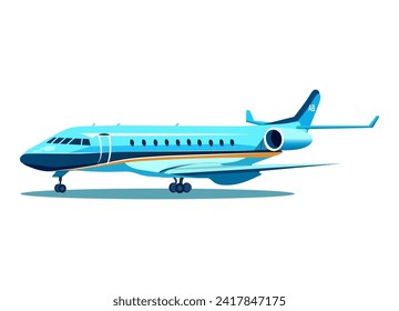 Plane of colorful set. This delightful illustration of an airplane combine expert design with a fun cartoon twist, set against a pure white backdrop. Vector illustration.
