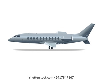 Avión de conjunto colorido. Esta encantadora ilustración de un avión, bellamente diseñado con un toque de encanto de caricatura contra un fondo blanco inmaculado. Ilustración vectorial.