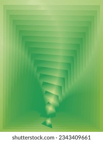 plane composition and geometric shapes with shades of green for visual communication design needs