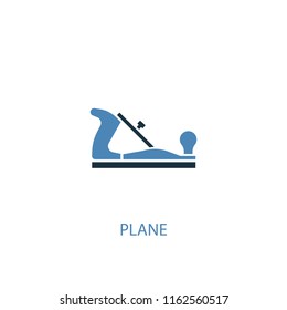 plane concept 2 colored icon. Simple blue element illustration. plane concept symbol design from Hand tools set. Can be used for web and mobile UI/UX
