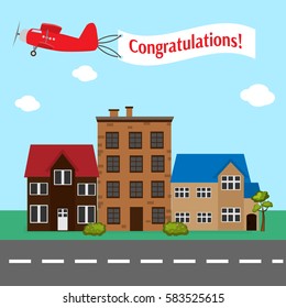Plane with congratulation banner